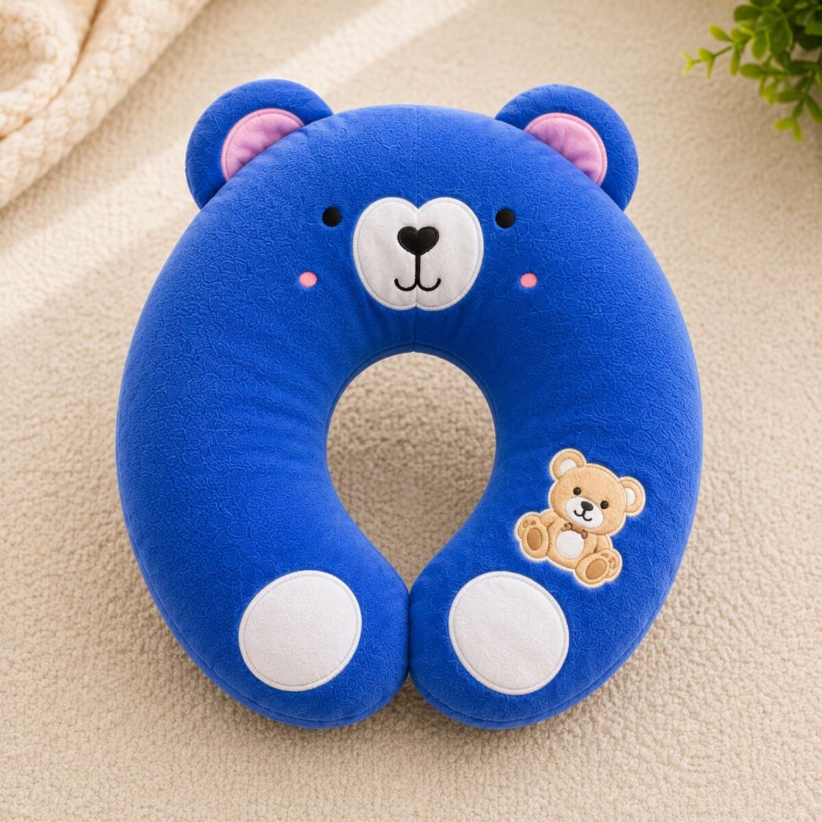 4 in 1 Newborn Baby Bed Set with Mosquito Net | Hooded Baby Wrapper | Blanket | Baby Pillow (Blue)