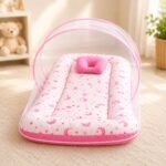 4 in 1 Newborn Baby Bedding Combo | Baby Bed | Sleeping Bag | Baby Sofa | Mosquito Net (Pink)