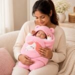 Baby Wrapper with Hood – Soft Newborn Blanket (Pink)